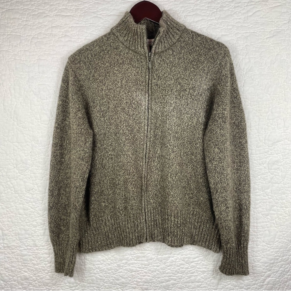 🔥Evan Pecone Angora Rabbit Blend Cardigan Sweater Long Sleeve Full Zip Women XL